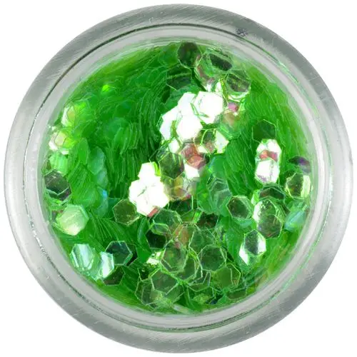 Světle zelené konfety - šestihrany aquaelements