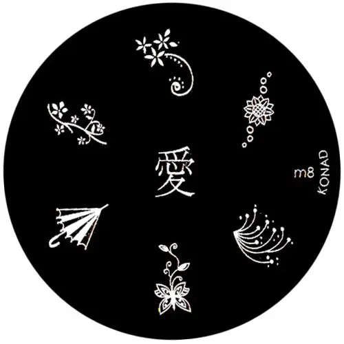 Kovová destička na zdobení nehtů razítkováním, m8