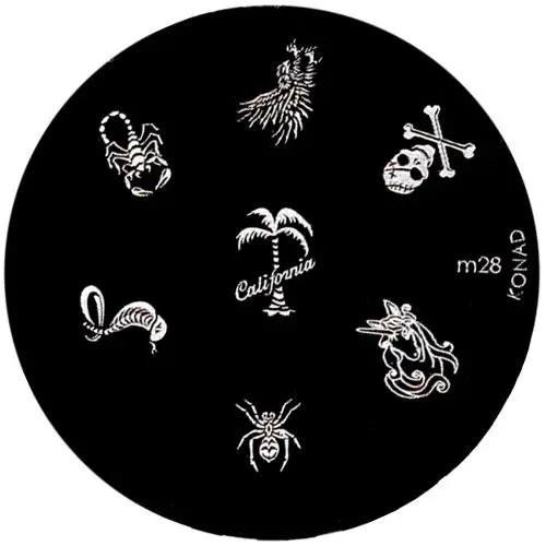 Kovová destička na zdobení nehtů razítkováním, m28