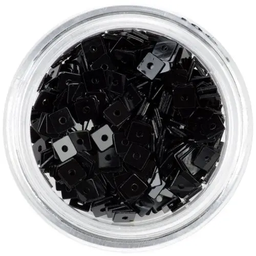 Dekorační čtverečky s dírkou - černé