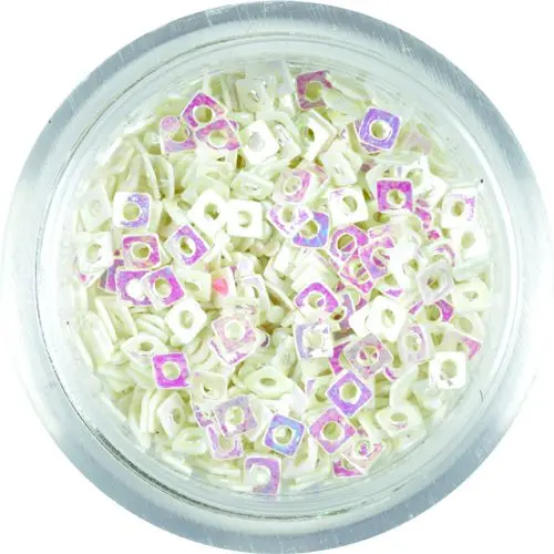 Malé konfety - bílé čtverečky s dírkou