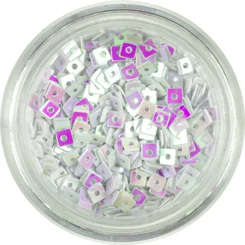 Malý čtvereček s dírkou - bílý s odleskem