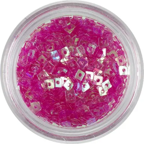 Průhledné čtverečky s dírkou - světle růžovofialové