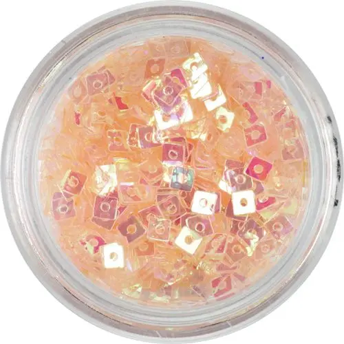 Konfety s dírkou - světle broskvové čtverečky