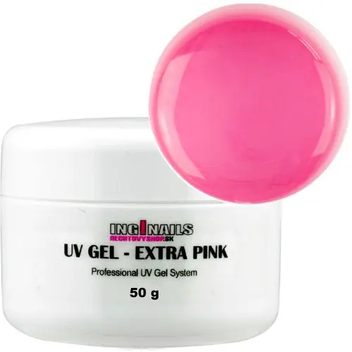 Modelovací UV gel Inginails - Extra Pink, jednofázový, průhledný 50g