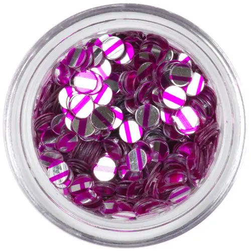 Flitry - stříbrné, růžové proužky