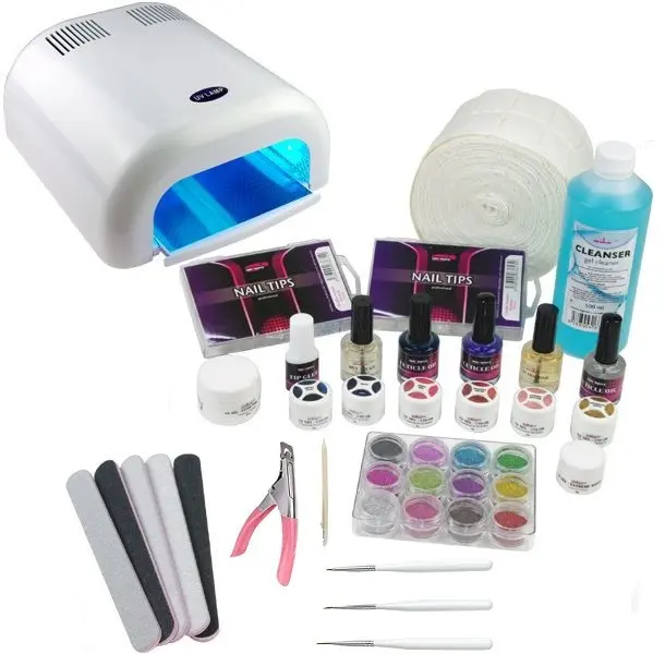 1-fázový systém - UV gél sada veľká , 36W biela UV lampa