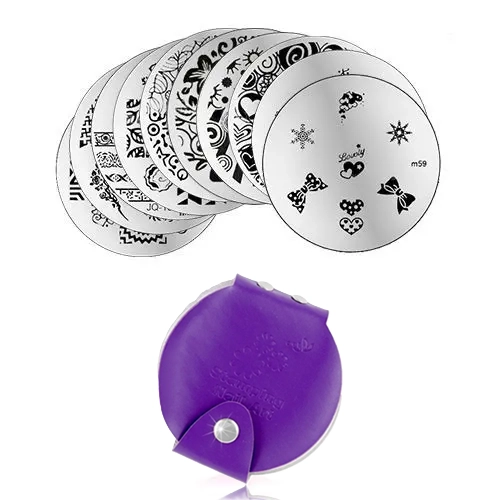 Sada 10 ks razítkovacích destiček a pouzdra na destičky