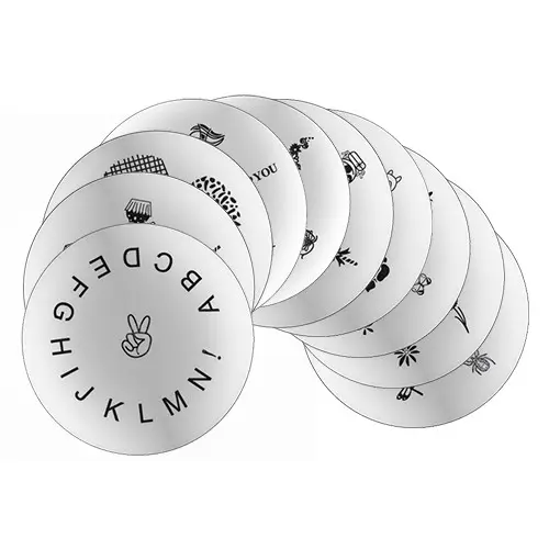 SADA č.12: 10ks Destičky na zdobení nehtů 