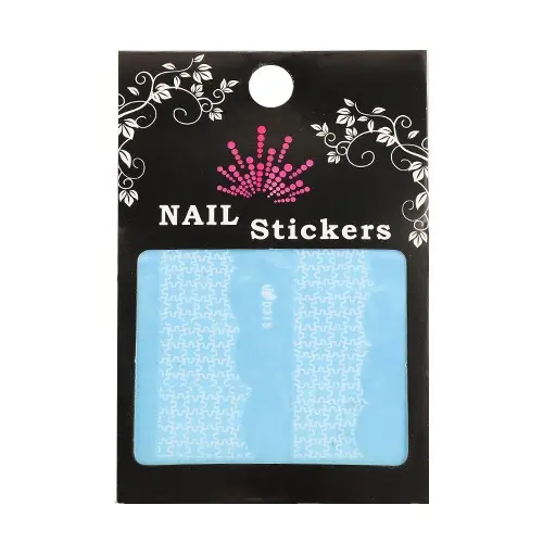 Nálepka na nehty s bílým vzorem