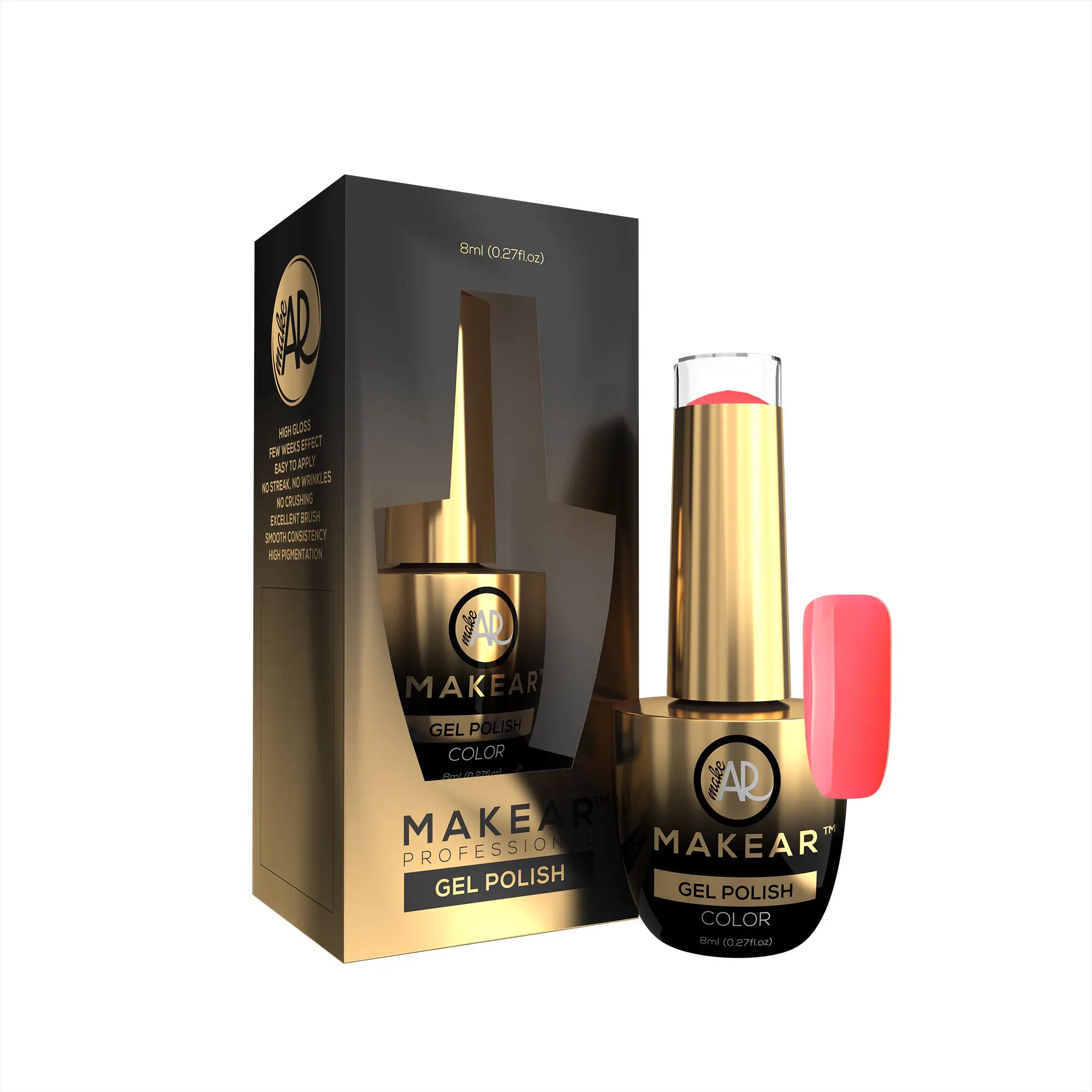 Makear Barevný gel lak - Neon bubblegum pink - N10, 8ml