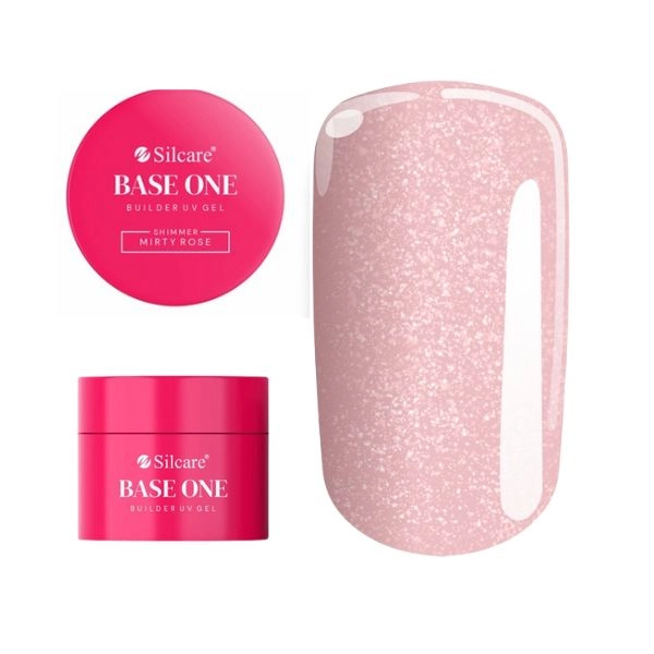 UV stavební gel na nehty Silcare Base One Gel – Shimmer Misty Rose, 50g