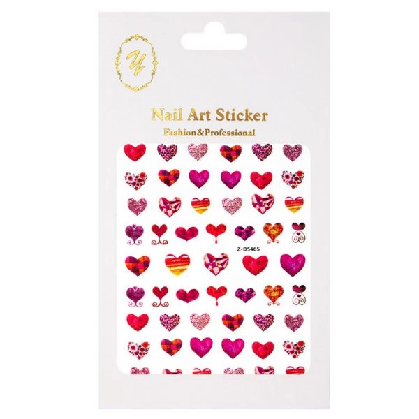 Nálepky na nehty - Růžová srdíčka Z-D5465