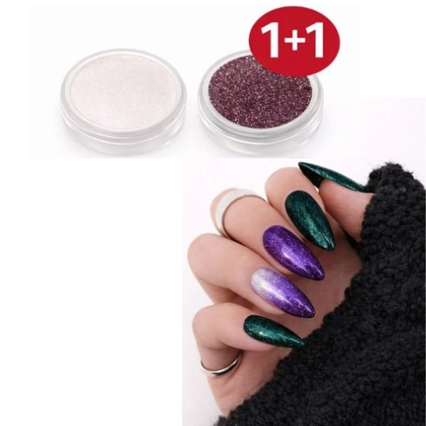 Barevný mirror prášek č. 1 + č.10 - AKCE 1+1 ZDARMA