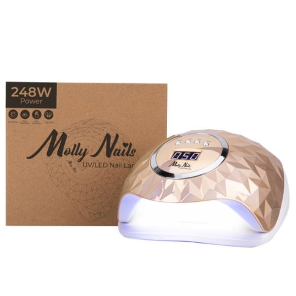 MollyNails Y13, UV/LED lampa 248W, zlatá