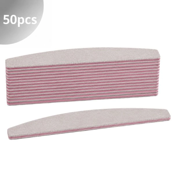 50 ks – Inginails pilník Zebra – tvar oblouk, růžový střed, 100/150