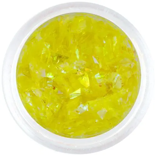 Žluté ozdobné šupinky - nail art