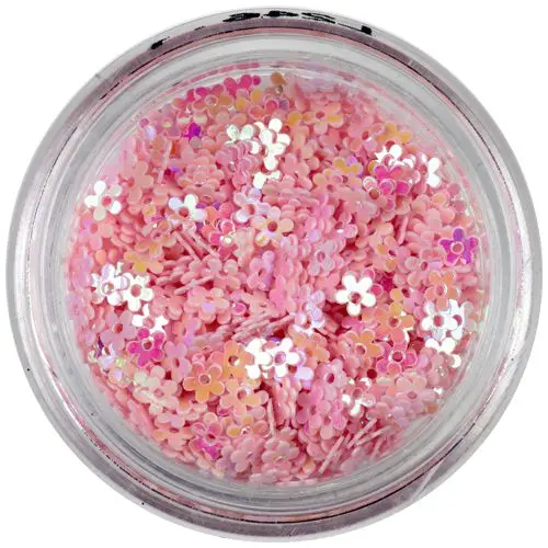 Nail art kvítky s dírkou - světle růžové