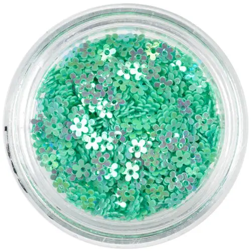 Kvítky s dírkou - tyrkysové