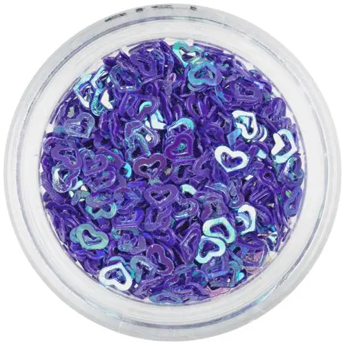 Flitrová srdíčka obrysová - tmavofialová