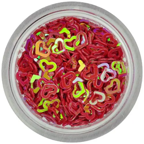 Nehtové ozdoby - červená srdíčka