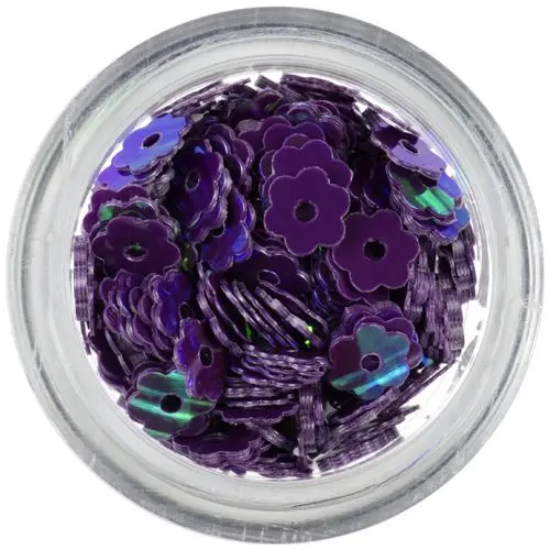 Tmavě fialové kvítky s dírkou - barevný odlesk.