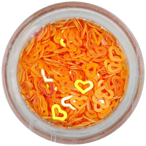 Nehtové ozdoby - sytě oranžová srdíčka