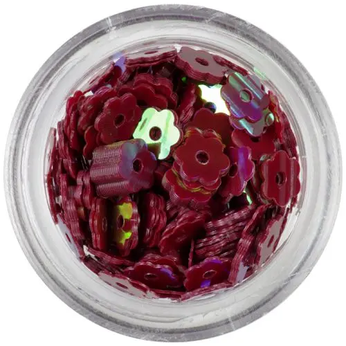 Bordó ozdoba - kvítky s dírkou