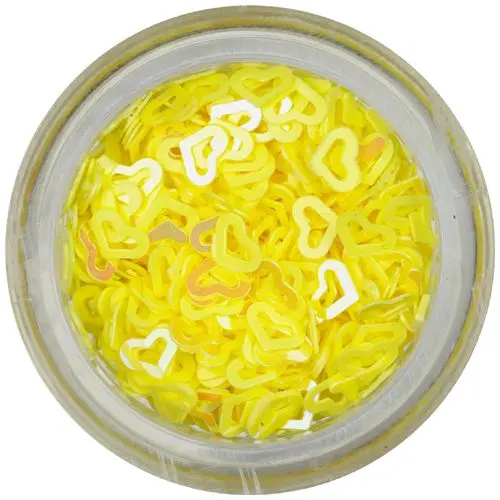 Nehtové ozdoby - sytě žlutá srdíčka