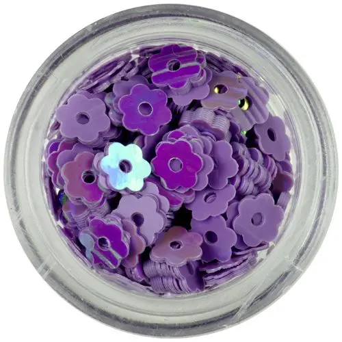 Nail art kvítky - fialové