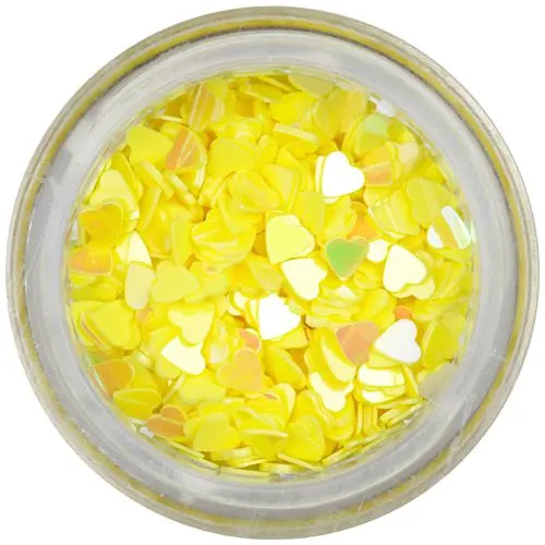 Ozdobné konfety - žlutá srdíčka