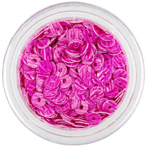 Ozdoby na nehty - růžové flitry CD s tmavě růžovými proužky