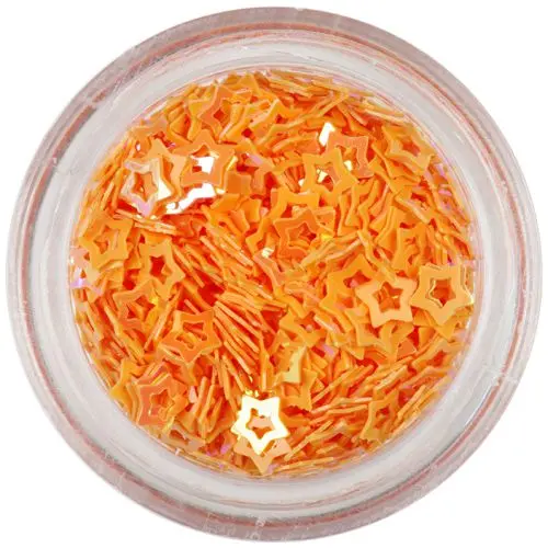Oranžové nail art hvězdičky