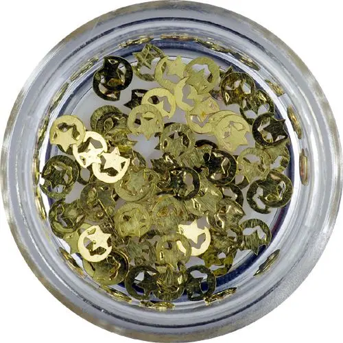 Kovové ozdoby na nehty - mini měsíčky s hvězdou