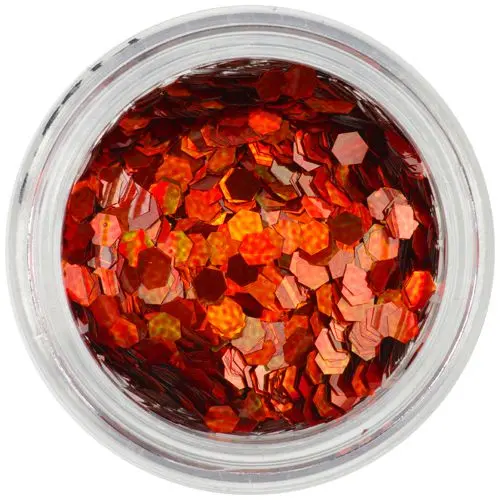 Oranžovočervené šestihrany - holografické