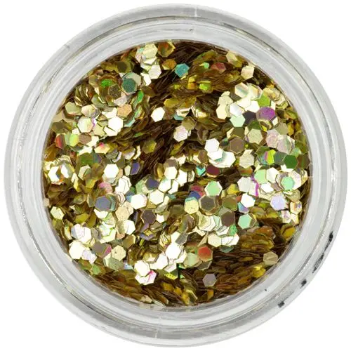 Holografické šestihrany - zlaté