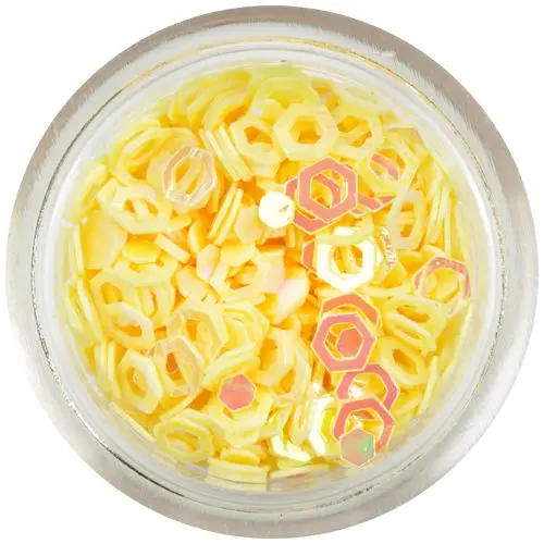 Ozdobný šestihran - žlutý