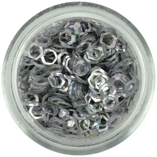 Stříbrné šestihrany - obrysy, hologram