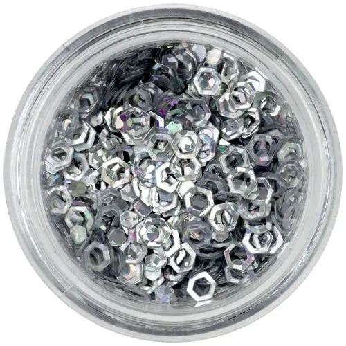 Hologramové šestihrany- stříbrné obrysy