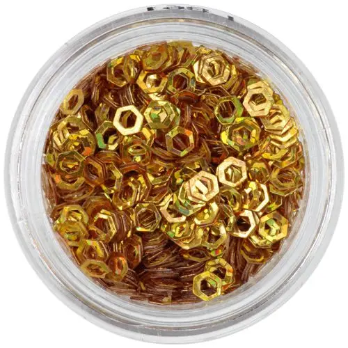 Hologramový šestihran - sytě zlatý