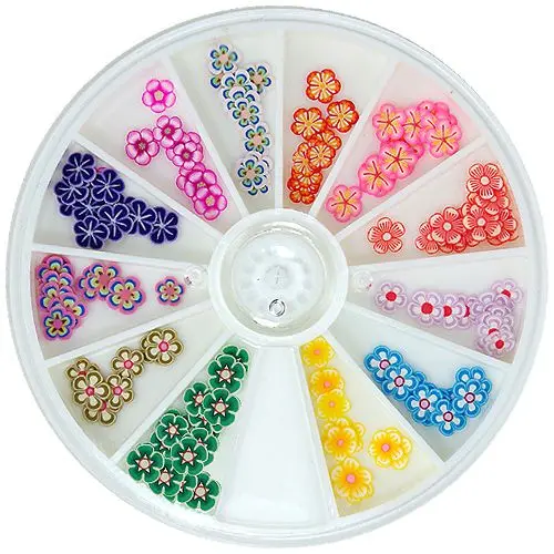 Fimo nail art zdobení – květiny