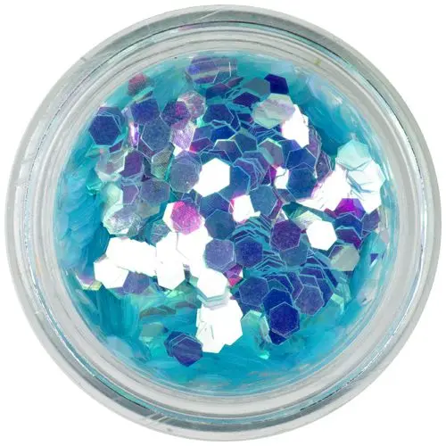Světle modré konfety - šestihrany aquaelements