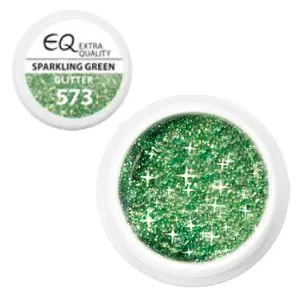 573 Glitter – Sparkling Green, barevný UV gel 5g