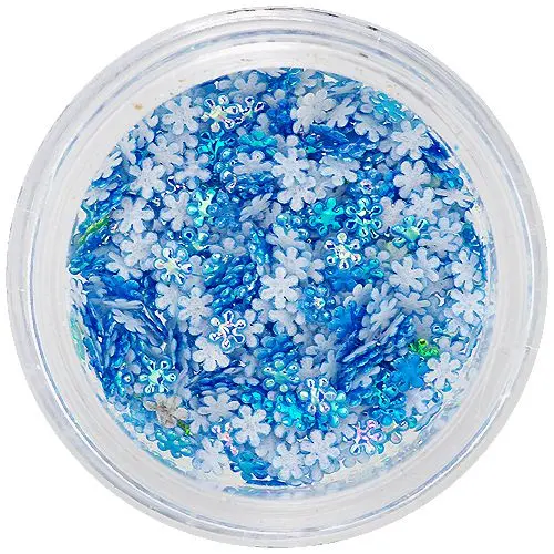 Světle modré ozdoby na nehty - 3D kvítky, mini