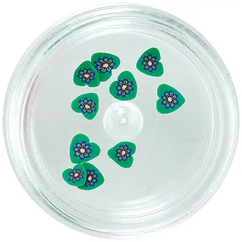 Keramické kytičky – tyrkysové na srdíčkovém pozadí