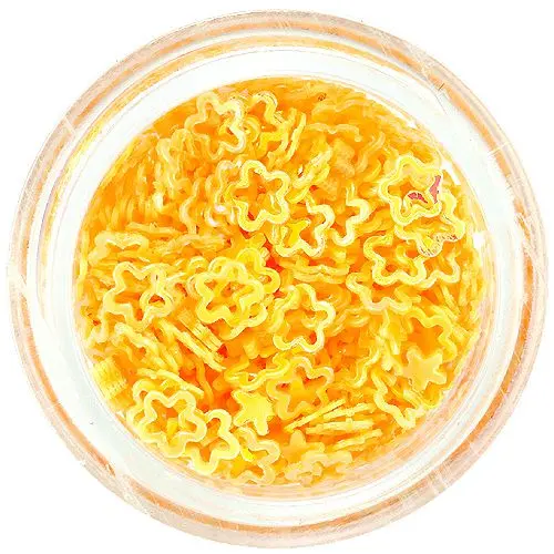 Ozdobné konfety - sytě žluté kvítky, obrysy