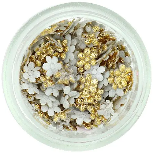 Látkové kvítky na zdobení nehtů - zlaté