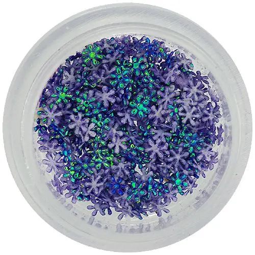 Nail art ozdoby - tmavofialové látkové kvítky, malé