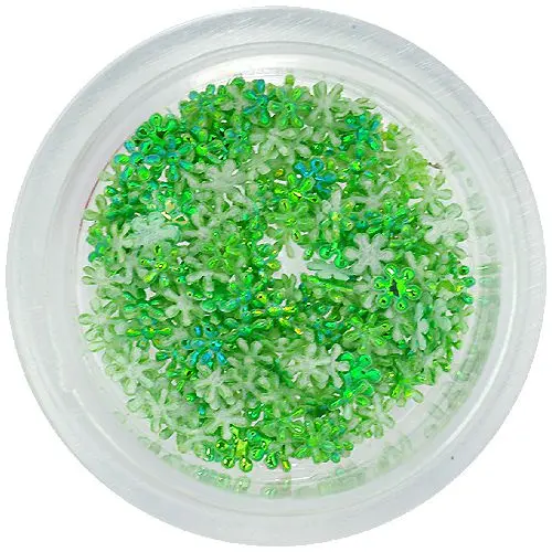 Látkové kvítky na zdobení nehtů - zelené, malé