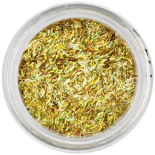 Nitky, hologram - nail art ozdoba, sytě zlatá